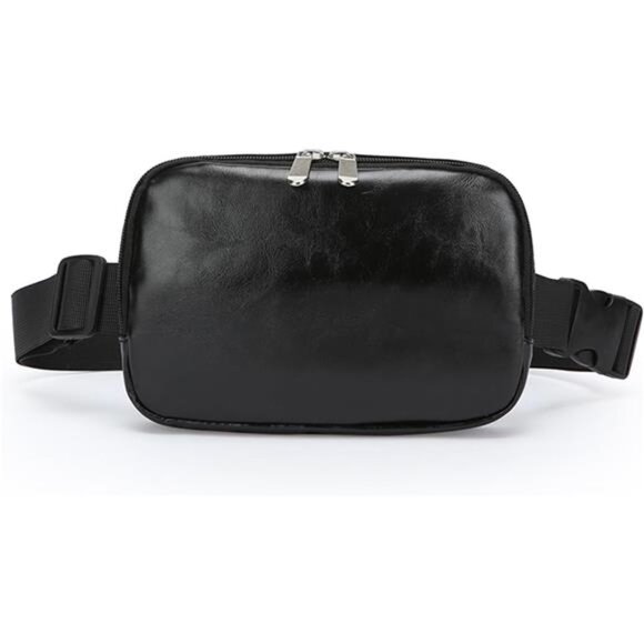 Vegan Leather Fanny Bag, Black